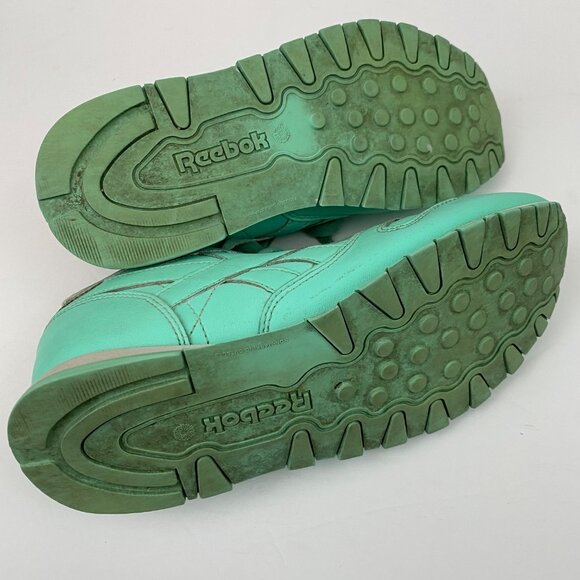 Reebok Classic Mint Pastel Athletic Sneakers Silver Sparkle Accents Big Girl 5 - Picture 10 of 11